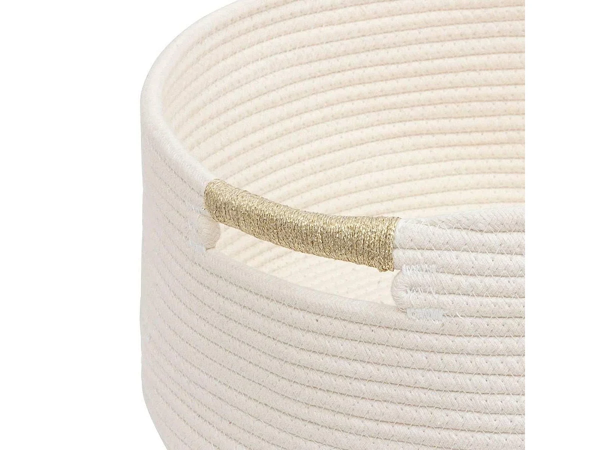 Lot de 2 Paniers de rangement Kaki et Blanc D 39 et D 34 cm