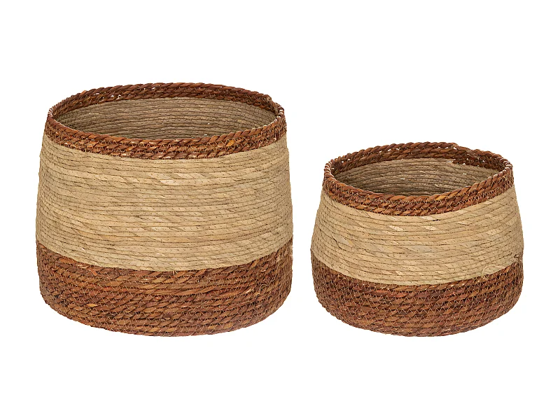 Lot de 2 Paniers de rangement Bicolore D 38 et D 30 cm