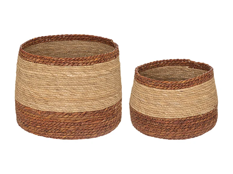 Lot de 2 Paniers de rangement Bicolore D 38 et D 30 cm