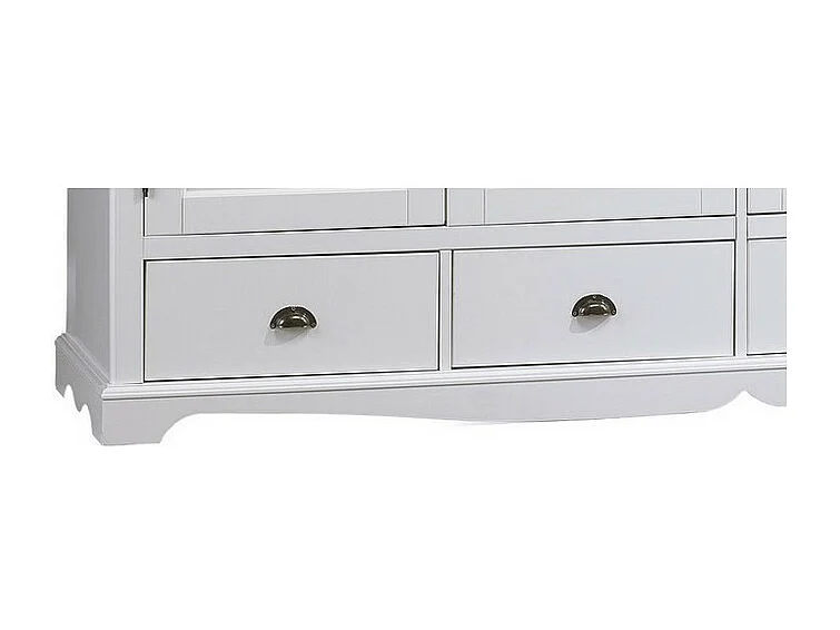 Armoire Penderie Blanche 4 Portes 4 Tiroirs 4 Etagères L 212 H 195 P 54 cm