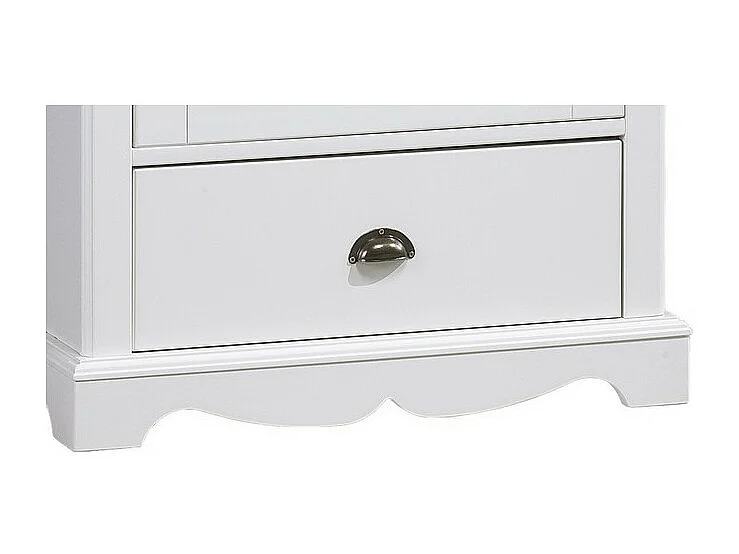 Bonnetière Blanche Style Anglais 1 Porte 1 Tiroir 4 Niches L 70 H 186 P 42 cm