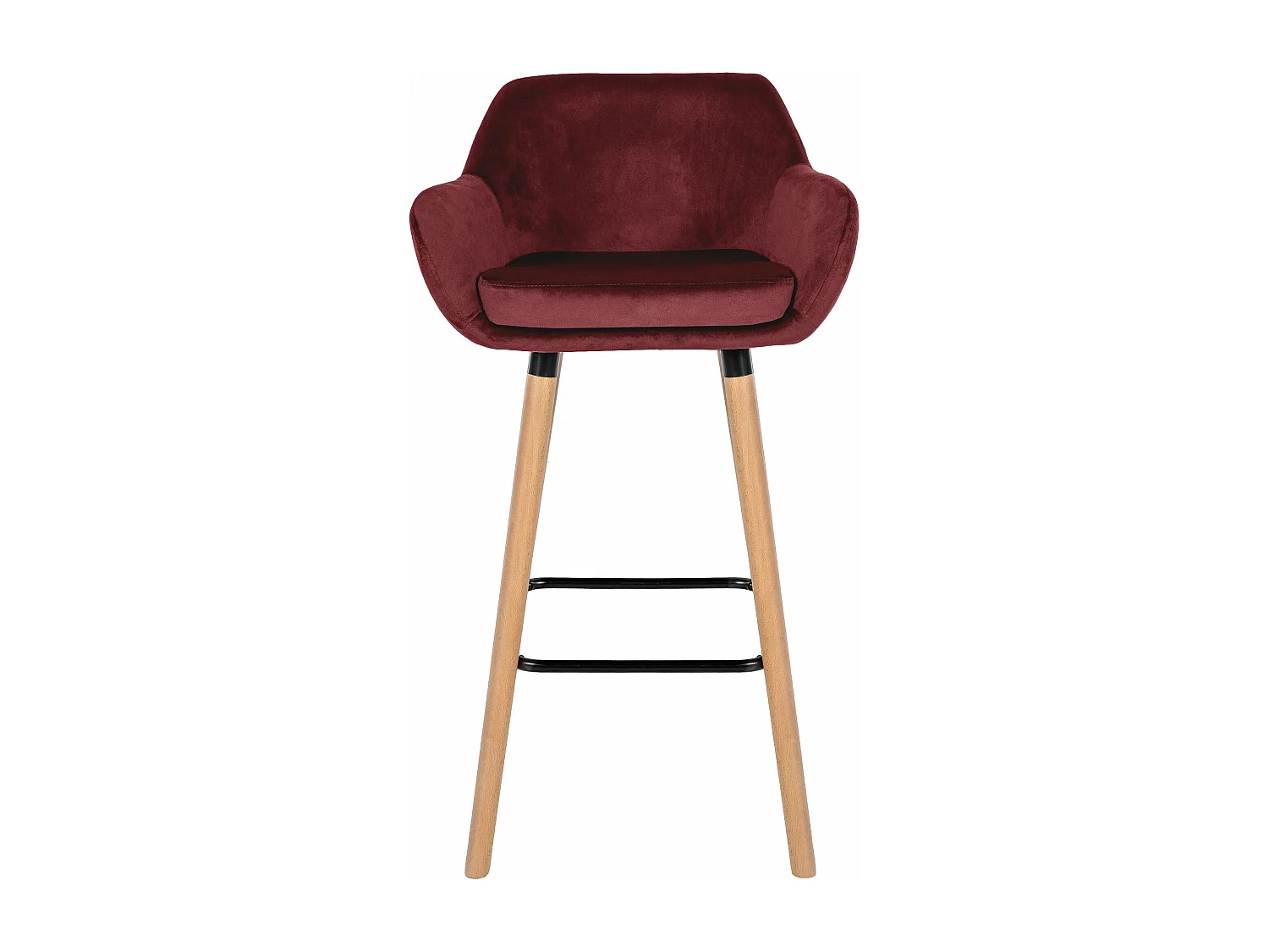 Lot de 2  Tabouret de bar - Velours - Rouge - Grant