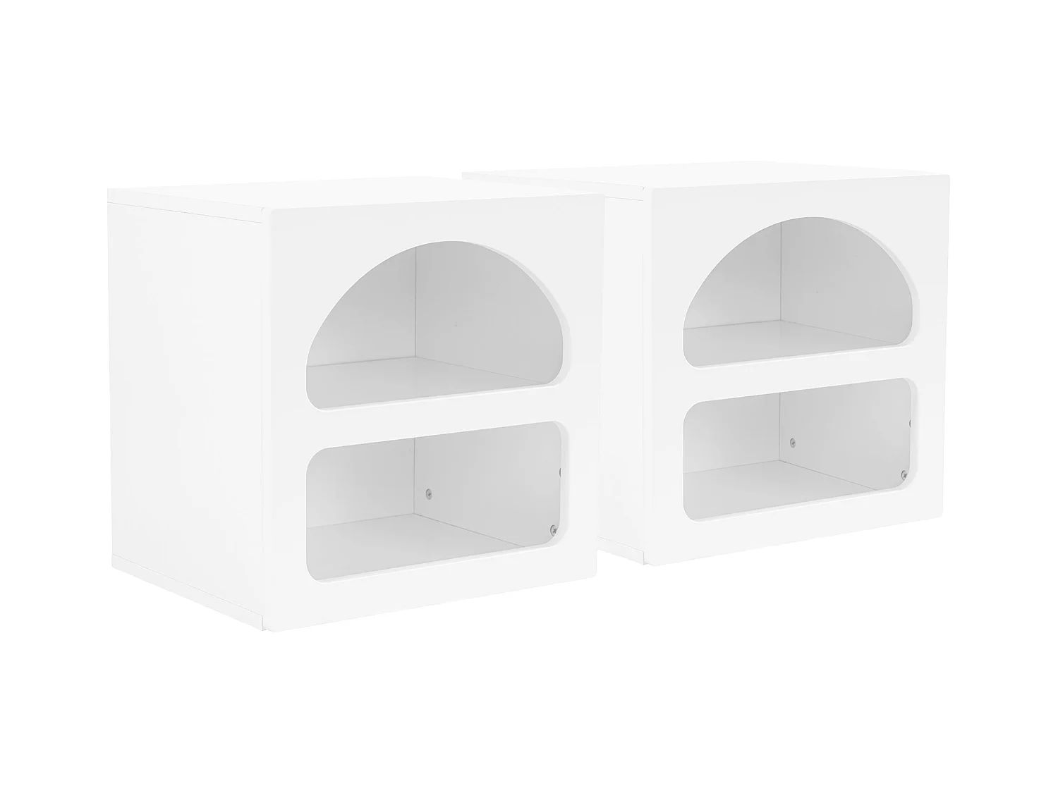 Conjunto de 2 mesitas de noche con compartimentos de almacenaje - Blanco - LUELA