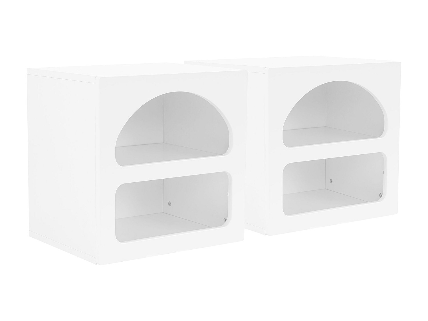 2er-Set Nachttische mit Stauraum - Weiß - LUELA günstig online kaufen