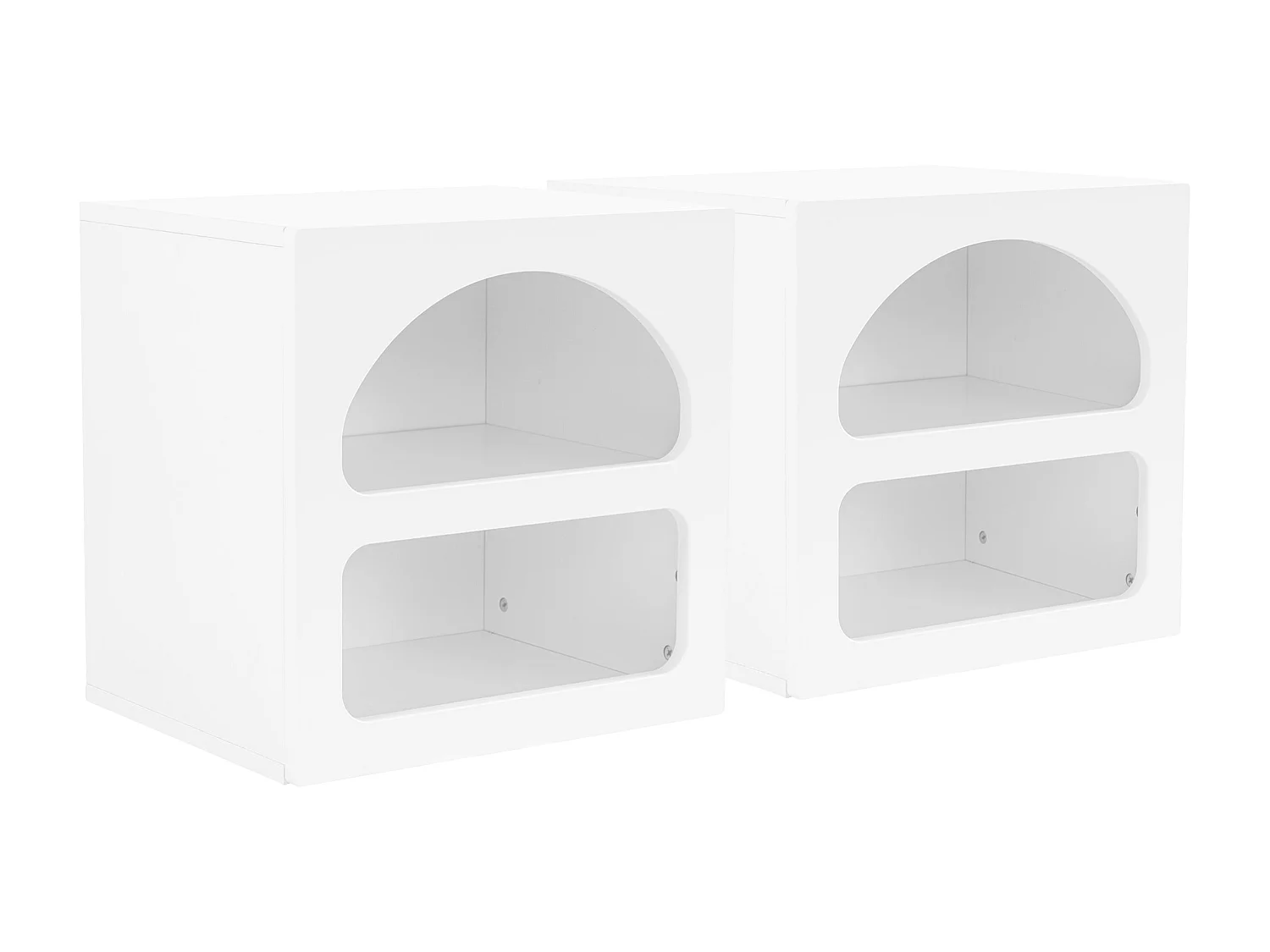 Lot de 2 tables de chevet avec rangements - Blanc - LUELA
