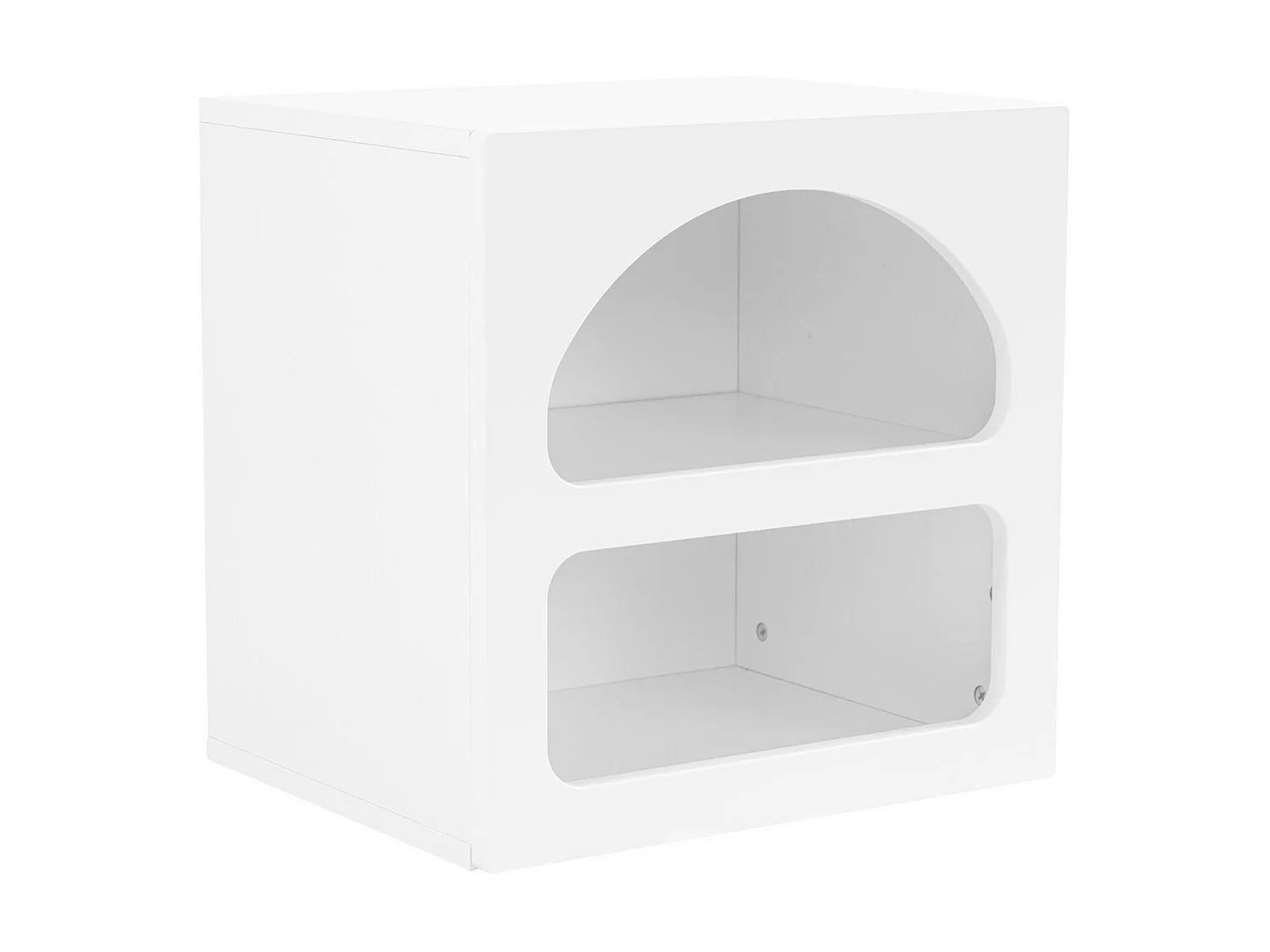 Lot de 2 tables de chevet avec rangements - Blanc - LUELA