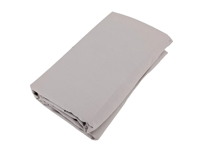 Drap housse uni 180x200 cm bonnet 35 cm percale de coton MANOIR gris Cendre