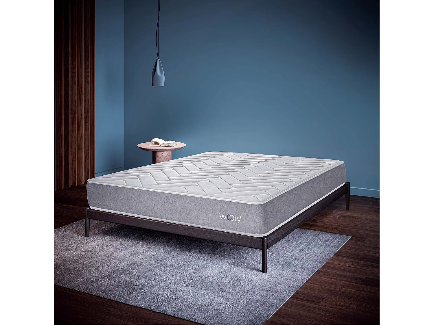 Matelas Wooly One SP 180x200 cm - Hybride - Ressorts Ensachés - Mémoire de Forme - Mousse HR 35 kg - Latex - Confort mi - Ferme - Réversible - 24 cm