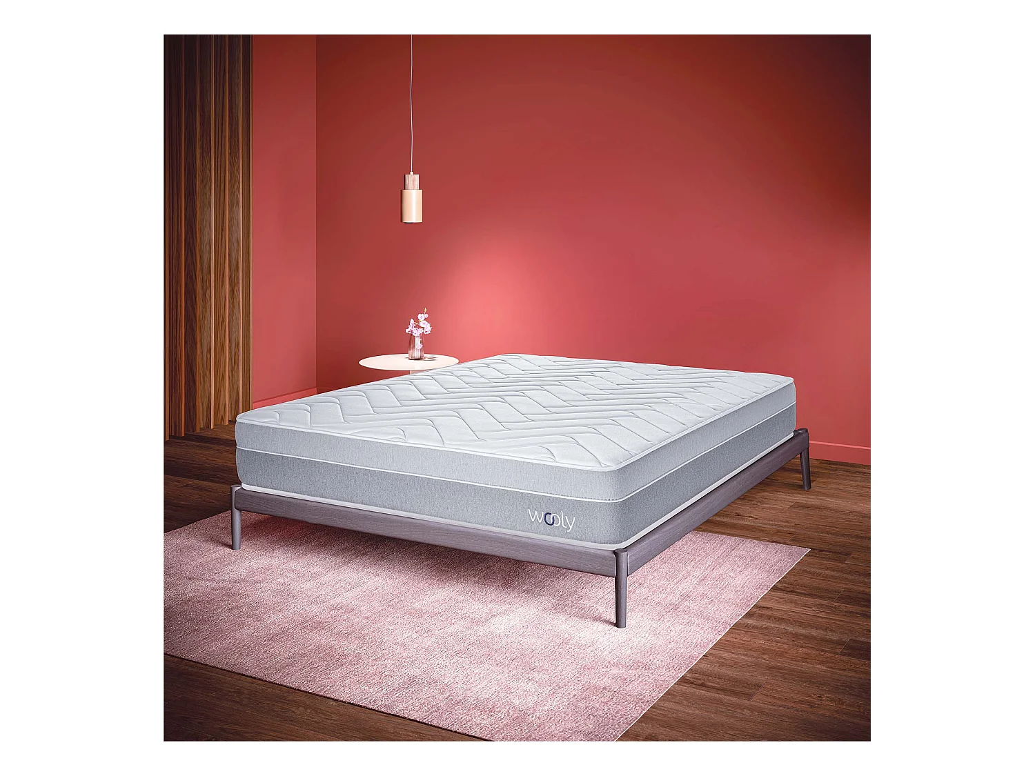 Matelas Wooly Original XL 160x200 cm -Tres Epais 30 cm - 12 Couches Confort Optimum - Mousse mémoire Carbone - Laine - Latex-HR - 7 Zones - Ferme