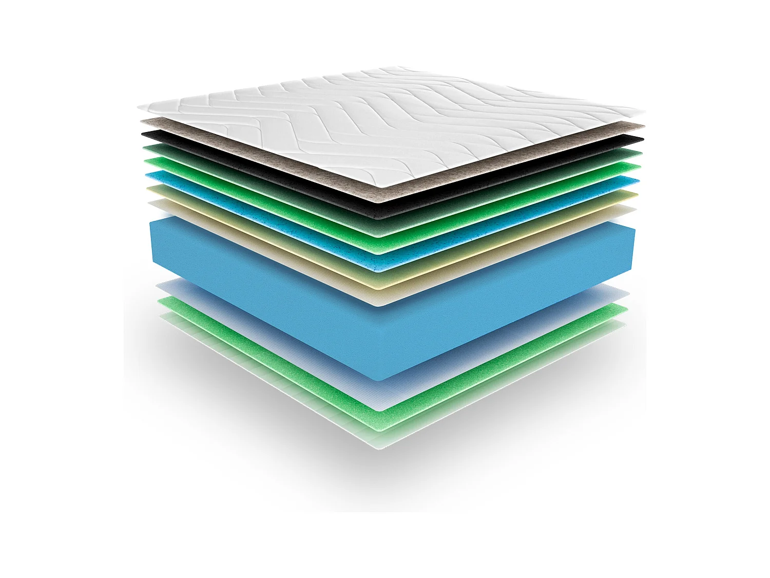 Matelas Wooly Original XL 160x200 cm -Tres Epais 30 cm - 12 Couches Confort Optimum - Mousse mémoire Carbone - Laine - Latex-HR - 7 Zones - Ferme