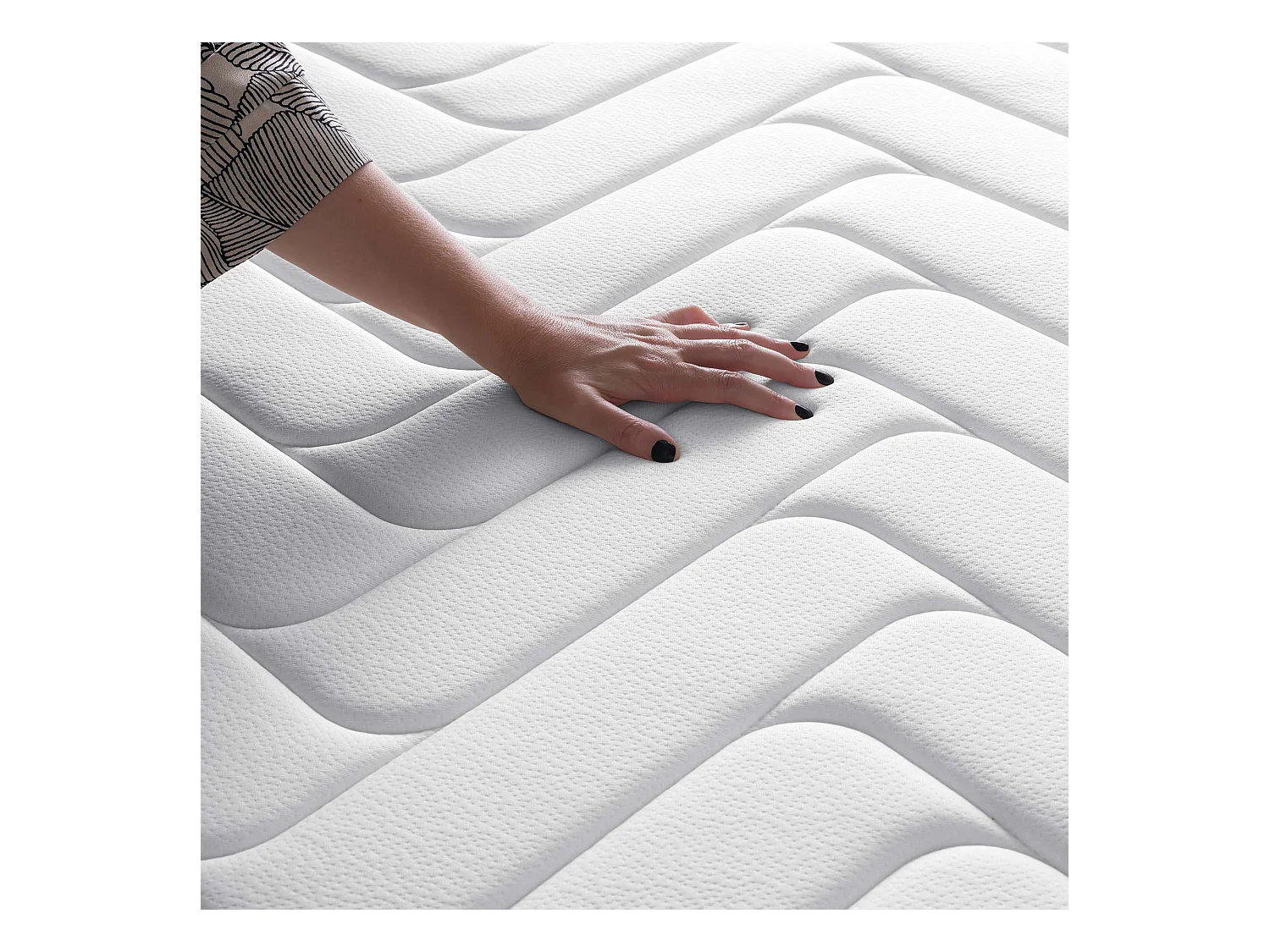 Matelas Wooly Original XL 160x200 cm -Tres Epais 30 cm - 12 Couches Confort Optimum - Mousse mémoire Carbone - Laine - Latex-HR - 7 Zones - Ferme
