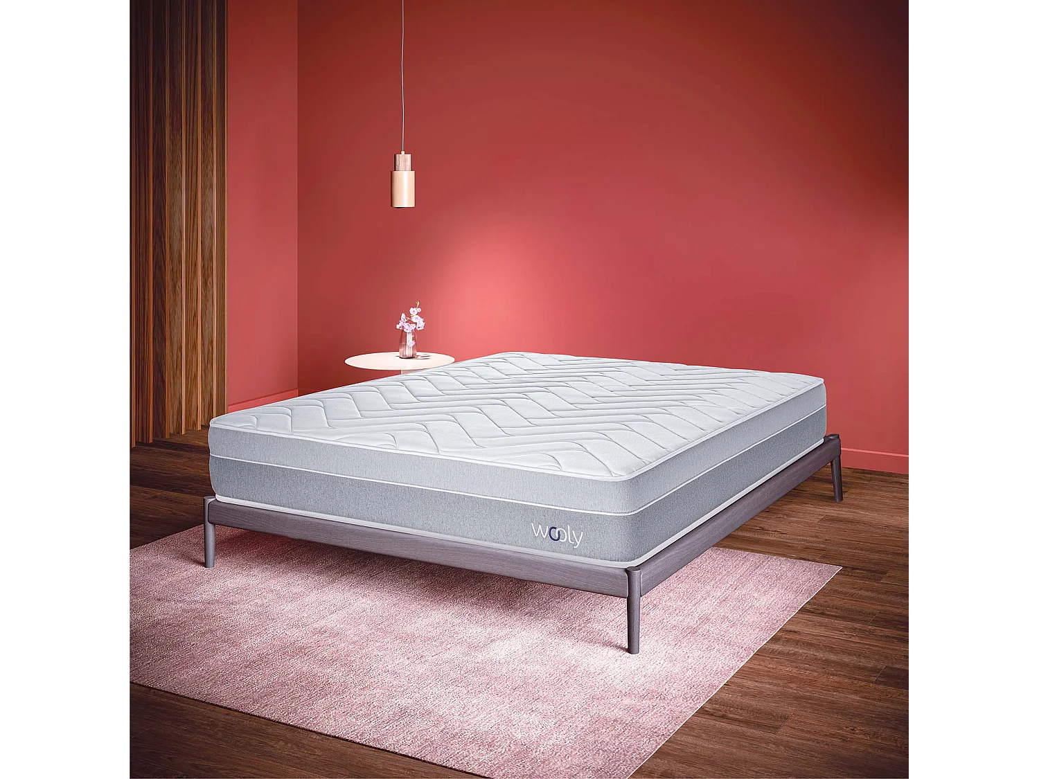 Matelas Wooly Original XL 160x200 cm -Tres Epais 30 cm - 12 Couches Confort Optimum - Mousse mémoire Carbone - Laine - Latex-HR - 7 Zones - Ferme
