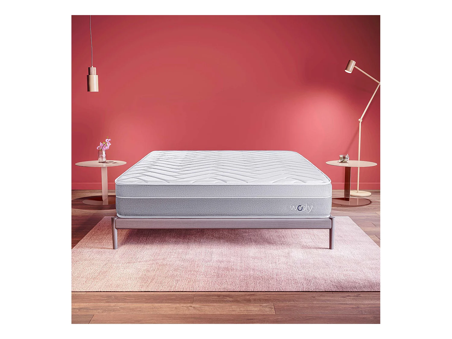 Matelas Wooly Original XL 140x200 cm -Tres Epais 30 cm - 12 Couches Confort Optimum - Mousse mémoire Carbone - Laine - Latex-HR - 7 Zones - Ferme
