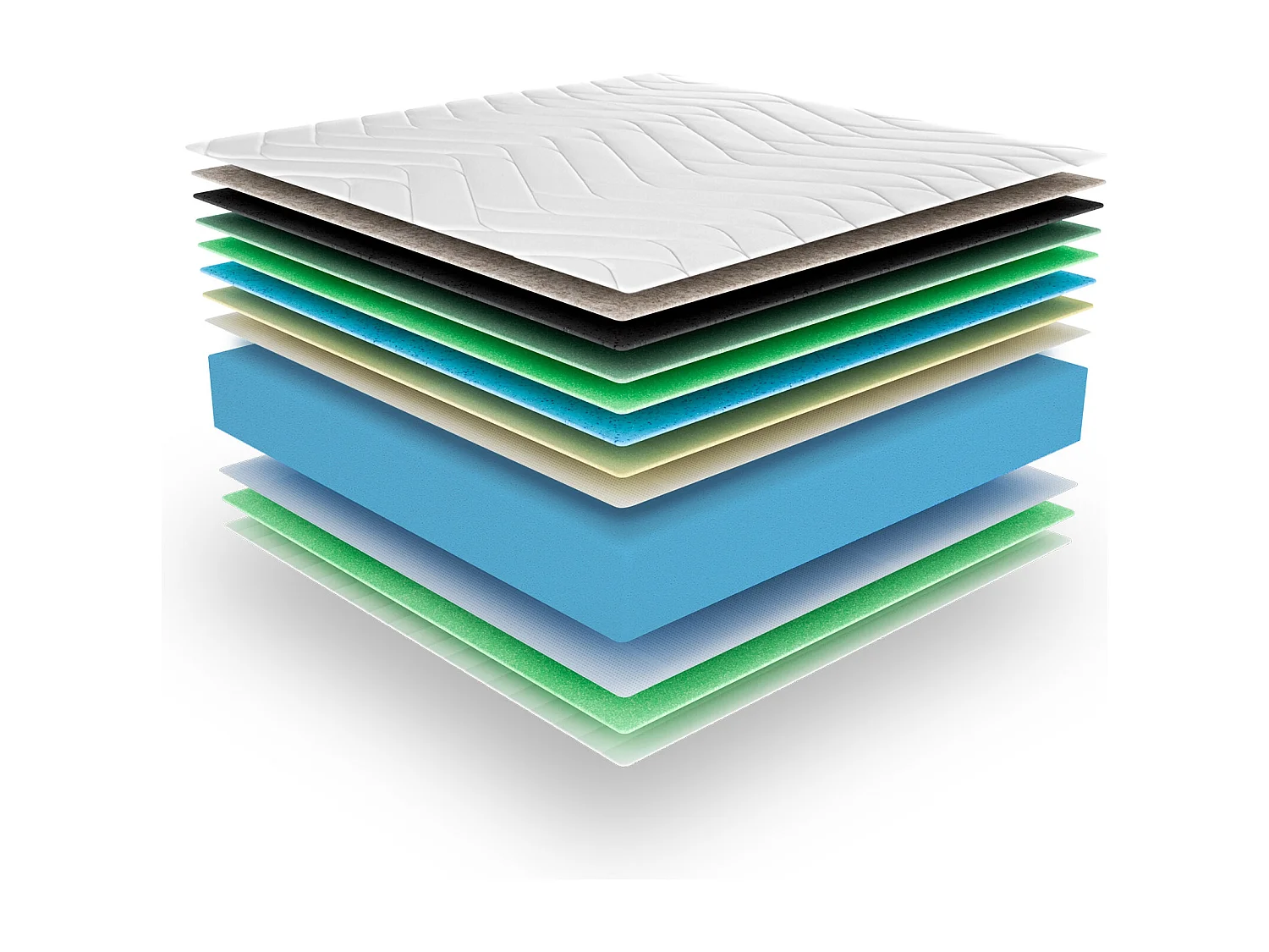 Matelas Wooly Original XL 140x200 cm -Tres Epais 30 cm - 12 Couches Confort Optimum - Mousse mémoire Carbone - Laine - Latex-HR - 7 Zones - Ferme