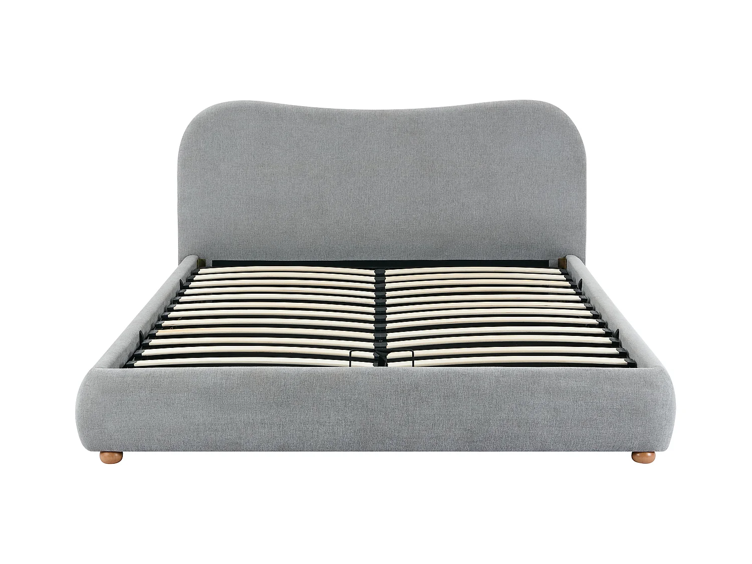 Lit coffre 140 x 190 cm - Tissu - Gris clair - VANARI