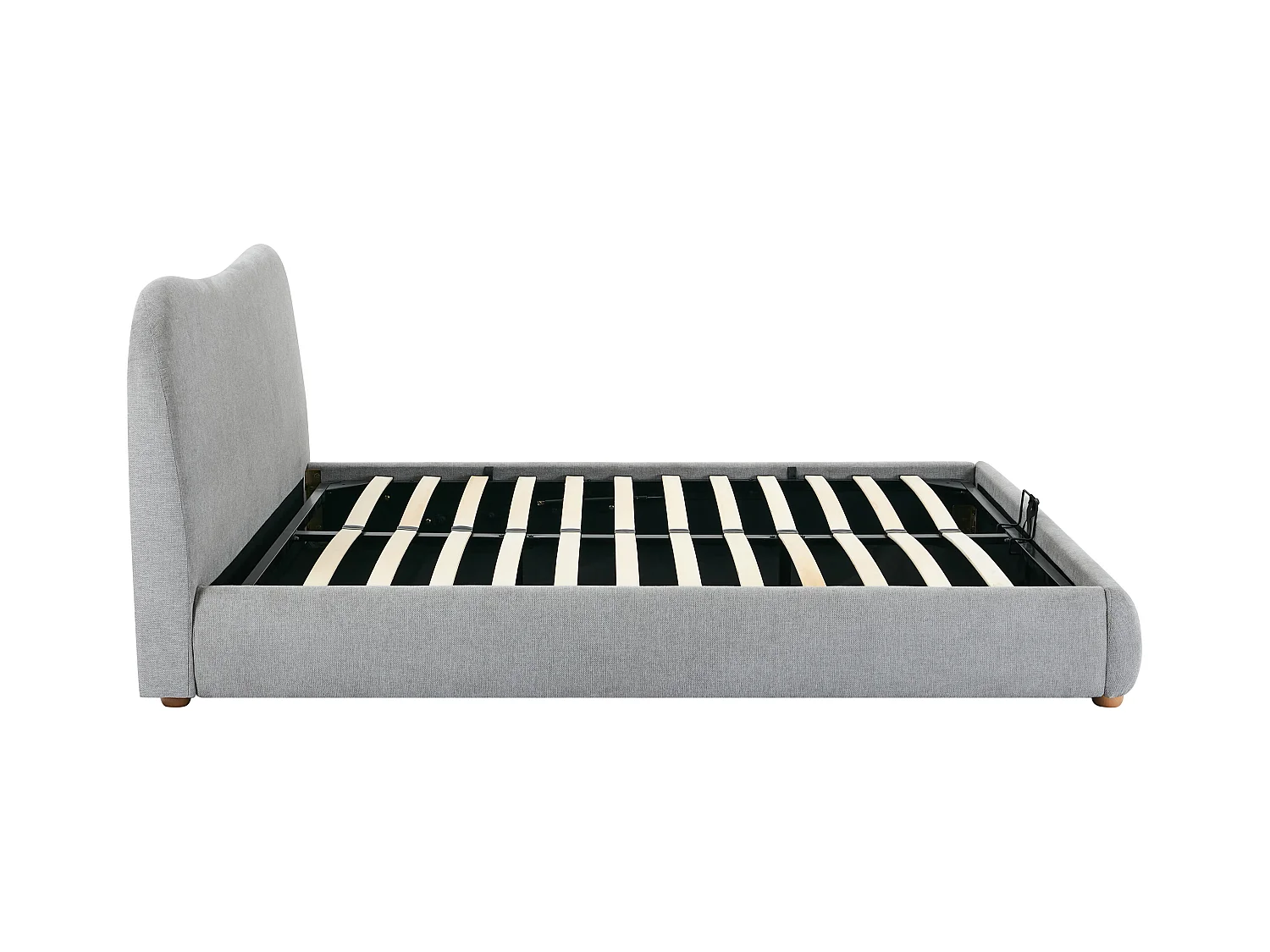 Lit coffre 140 x 190 cm - Tissu - Gris clair - VANARI