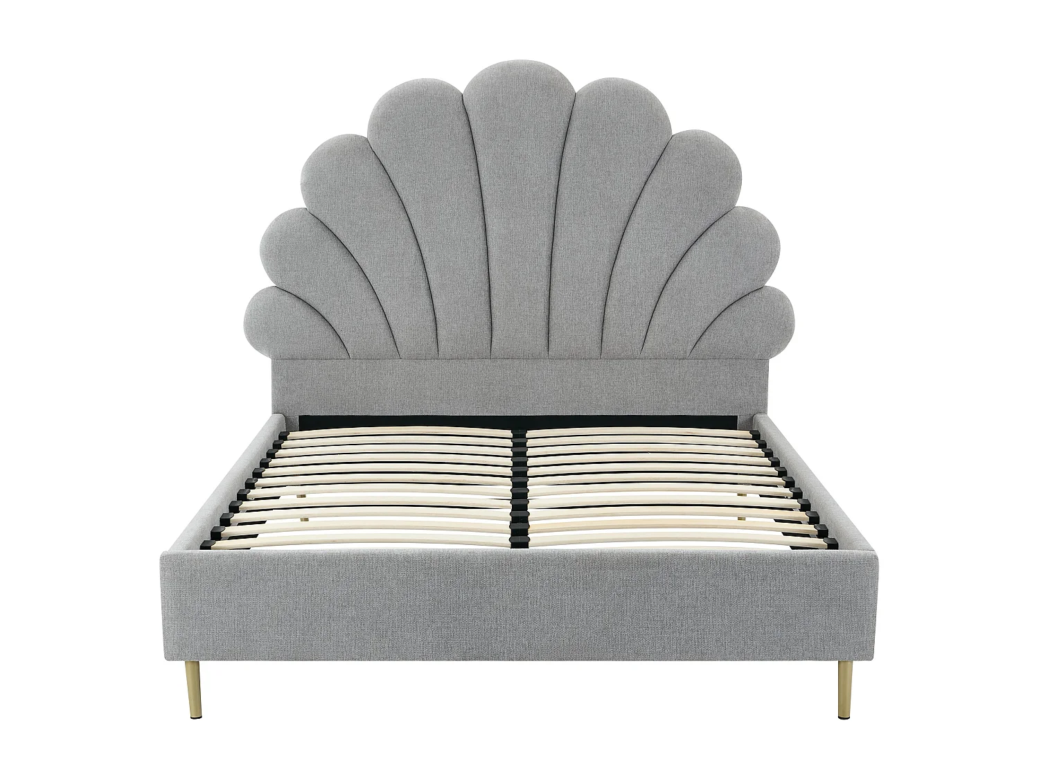 Cama concha 160x200 cm tecido cinza-claro - LIVAYA