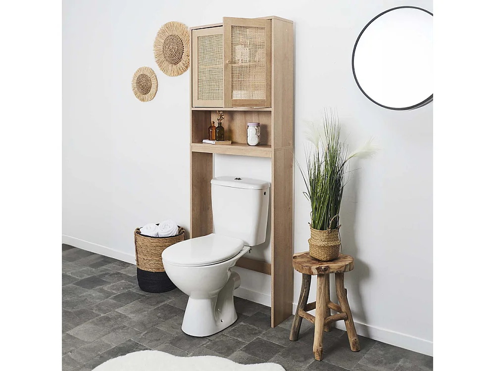 Meuble Wc Bali Rangement 2 Portes Marron