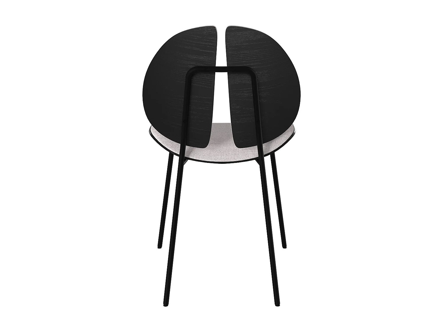 Chaise en tissu gris et bois noir - Coccinelle