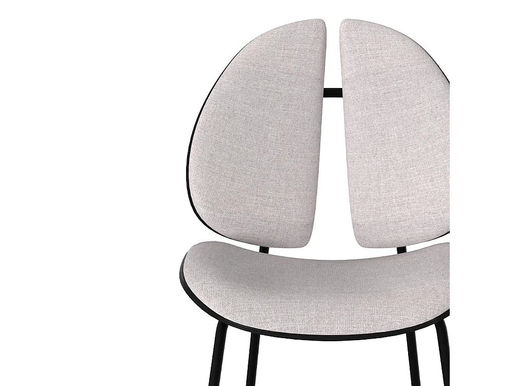 Chaise en tissu gris et bois noir - Coccinelle