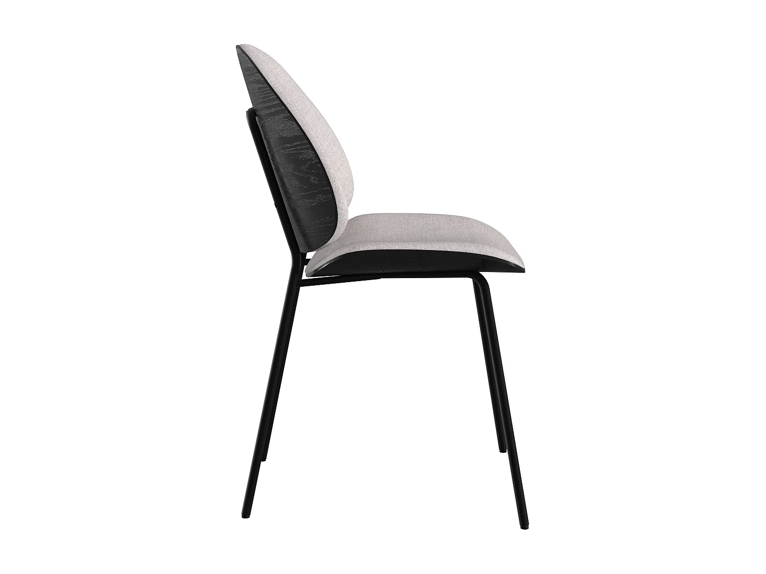 Silla en tela gris y madera negra - Coccinelle