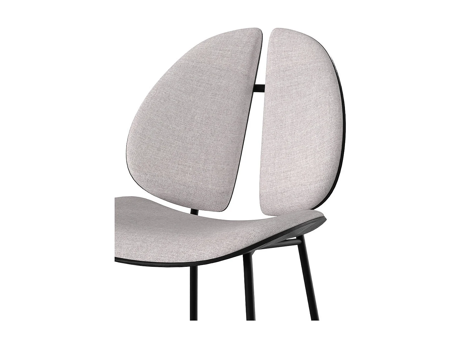 Silla en tela gris y madera negra - Coccinelle