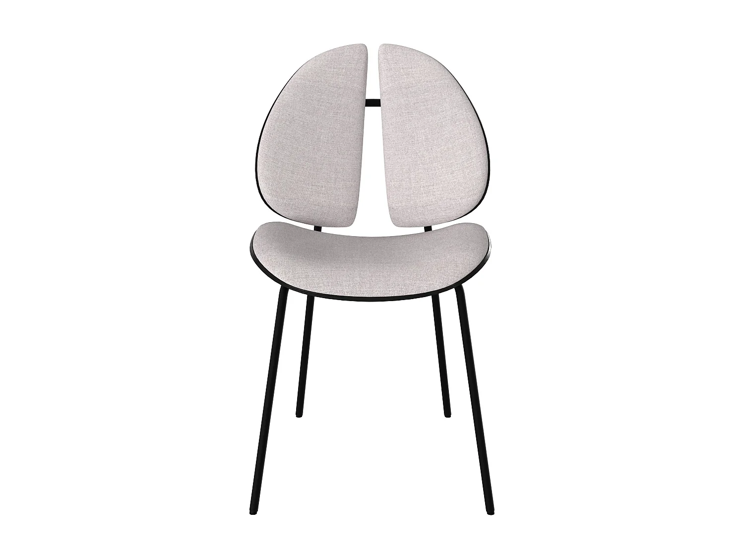 Silla en tela gris y madera negra - Coccinelle