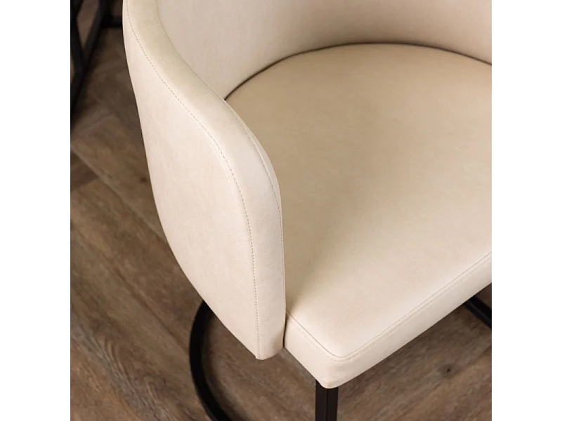 Simrishamn chaise de salle à manger avec accoudoirs beige