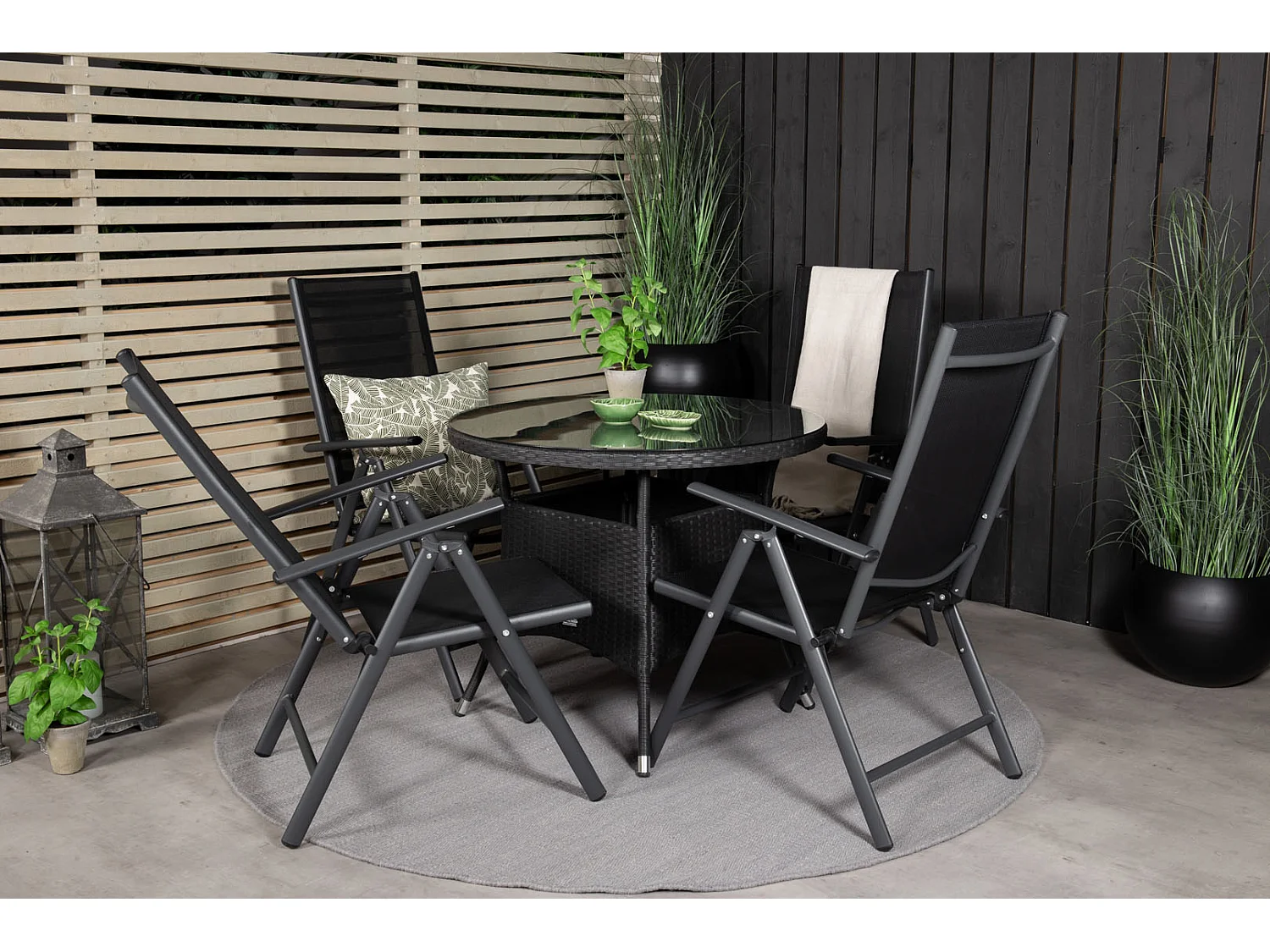 Break tuinstoel 5 pos. instelbaar zwart.