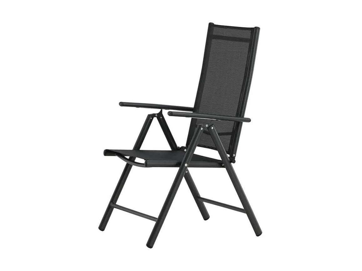 Break Chaise de jardin réglable, 5 positions, noir.