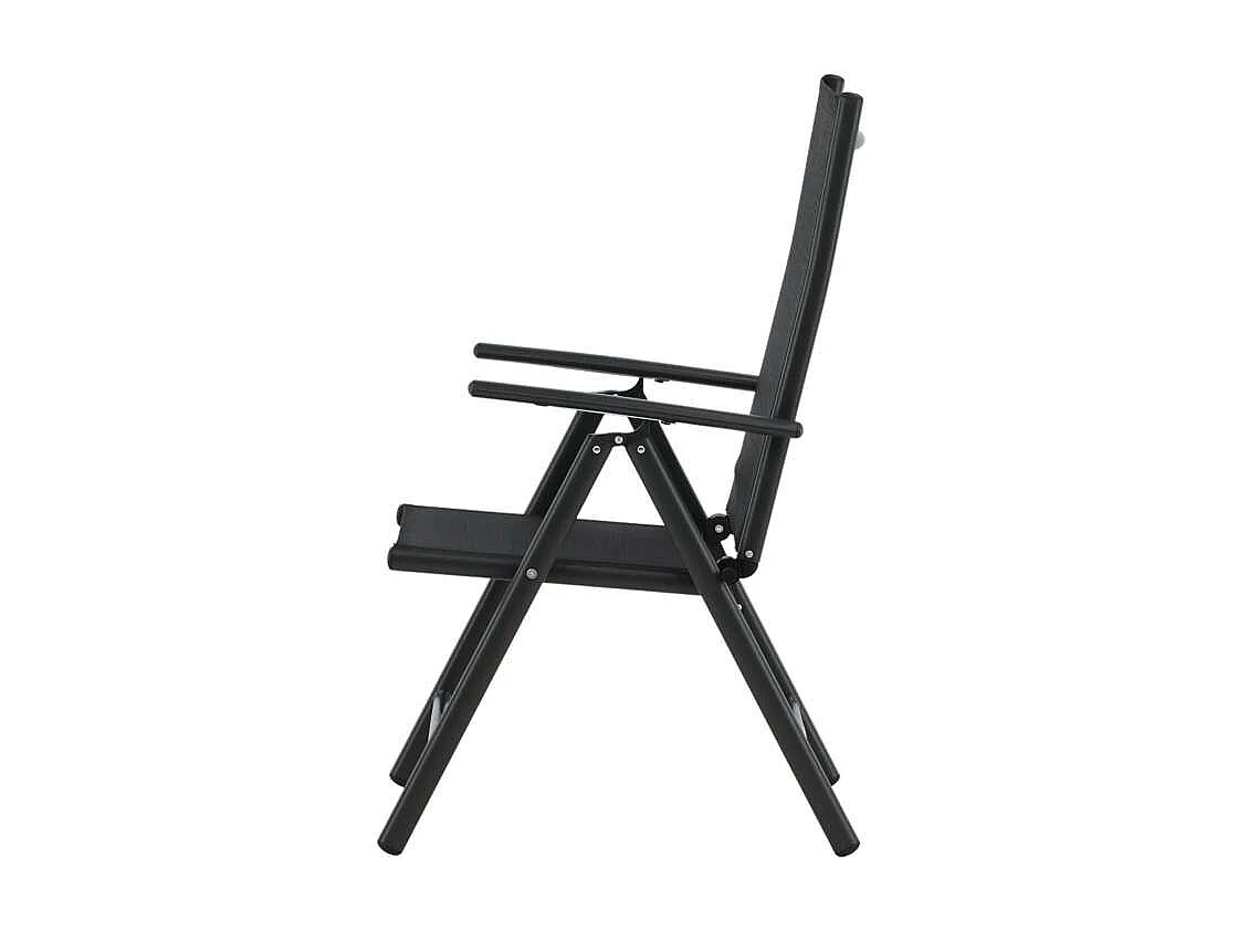 Break Chaise de jardin réglable, 5 positions, noir.