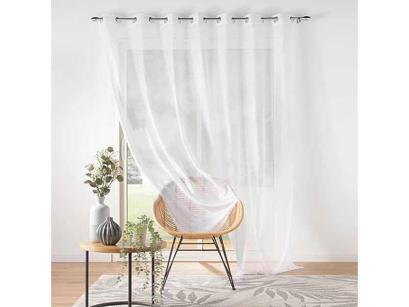 Rideau Voilage à Œillets "Lisséa" 240x240cm Blanc