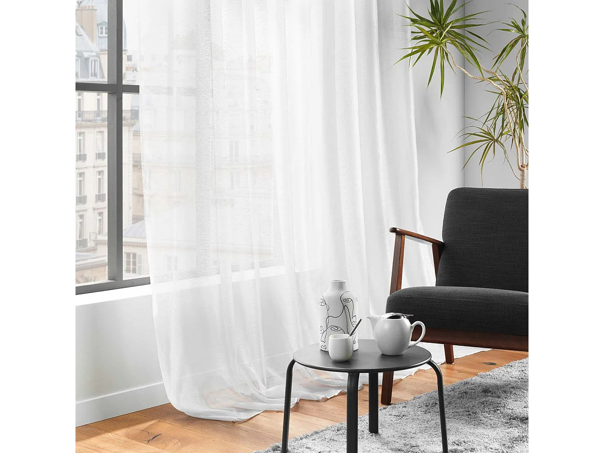 Rideau Voilage à Œillets "Lisséa" 240x240cm Blanc