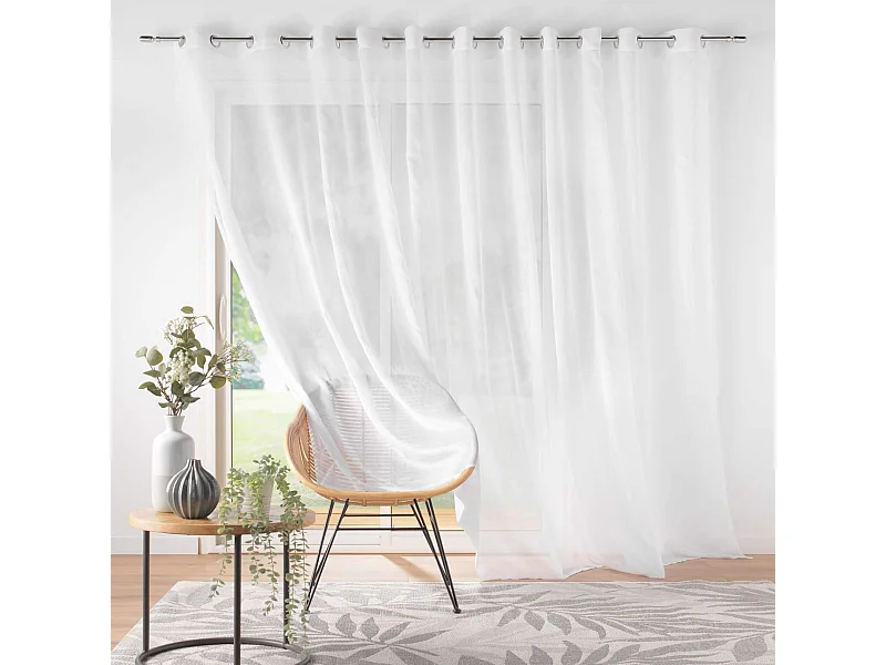 Rideau Voilage à Œillets "Lisséa" 400x240cm Blanc