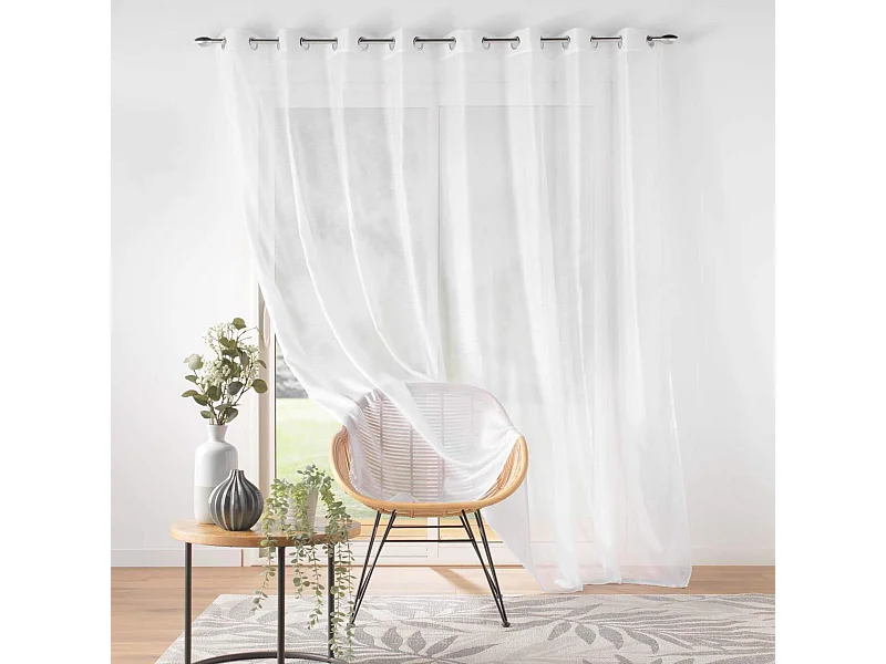 Rideau Voilage à Œillets "Lisséa" 300x240cm Blanc