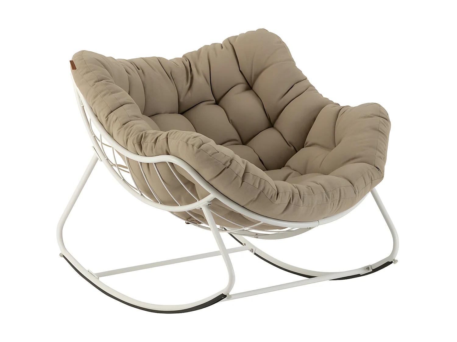 Fauteuil bascule extérieur beige/blanc Paopao Hespéride