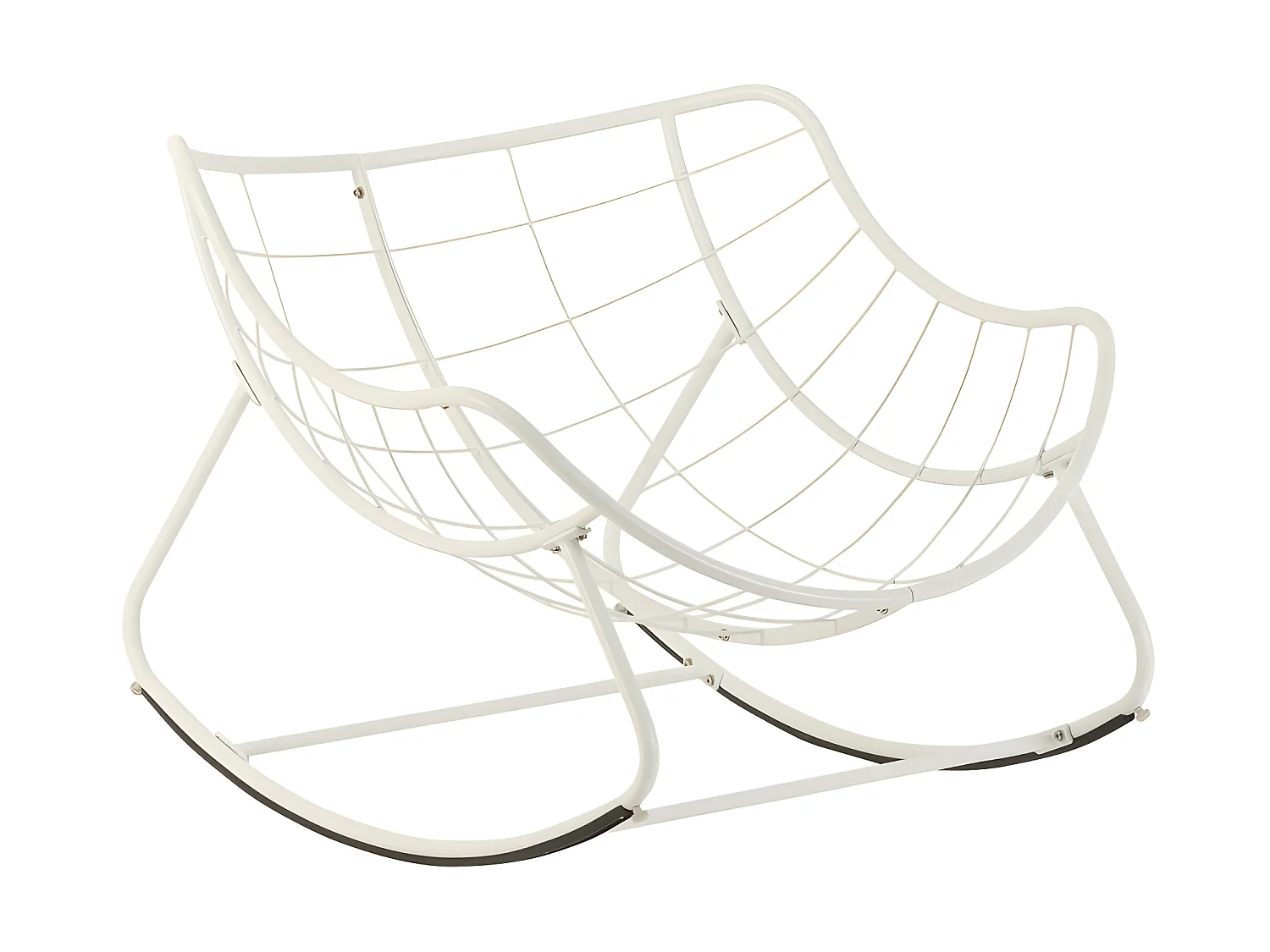 Fauteuil bascule extérieur beige/blanc Paopao Hespéride