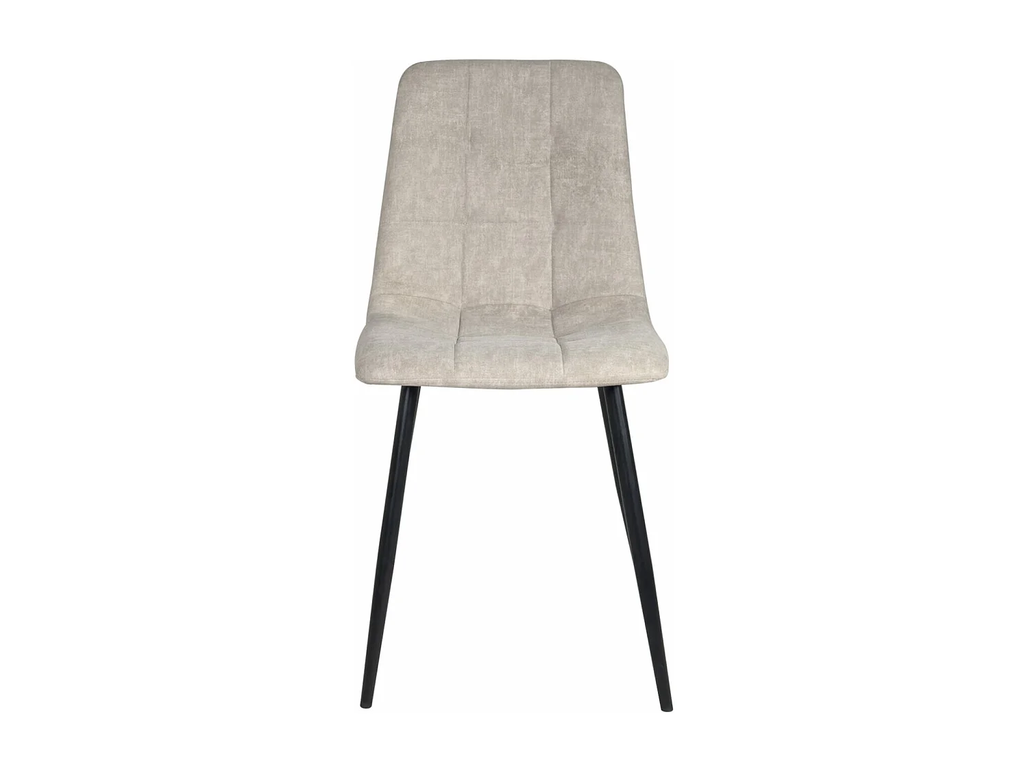 Lot 4 chaises salle à manger design siège textile matelassé rembourré pieds métal noir DILA (Beige)