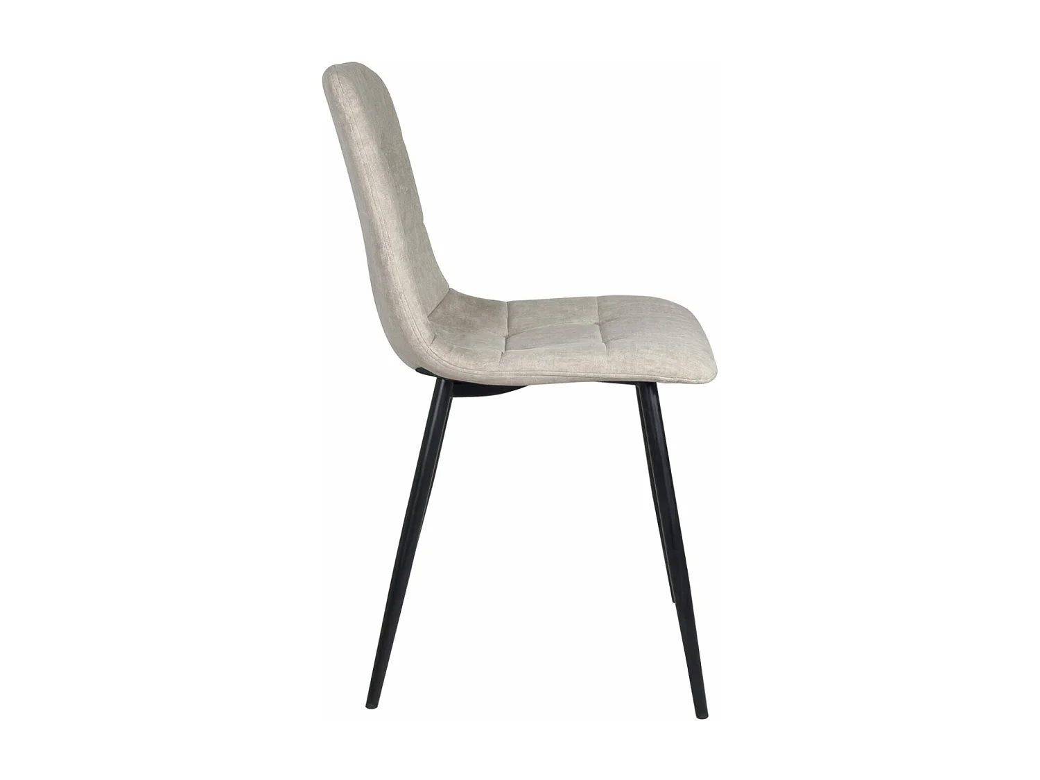 Lot 4 chaises salle à manger design siège textile matelassé rembourré pieds métal noir DILA (Beige)