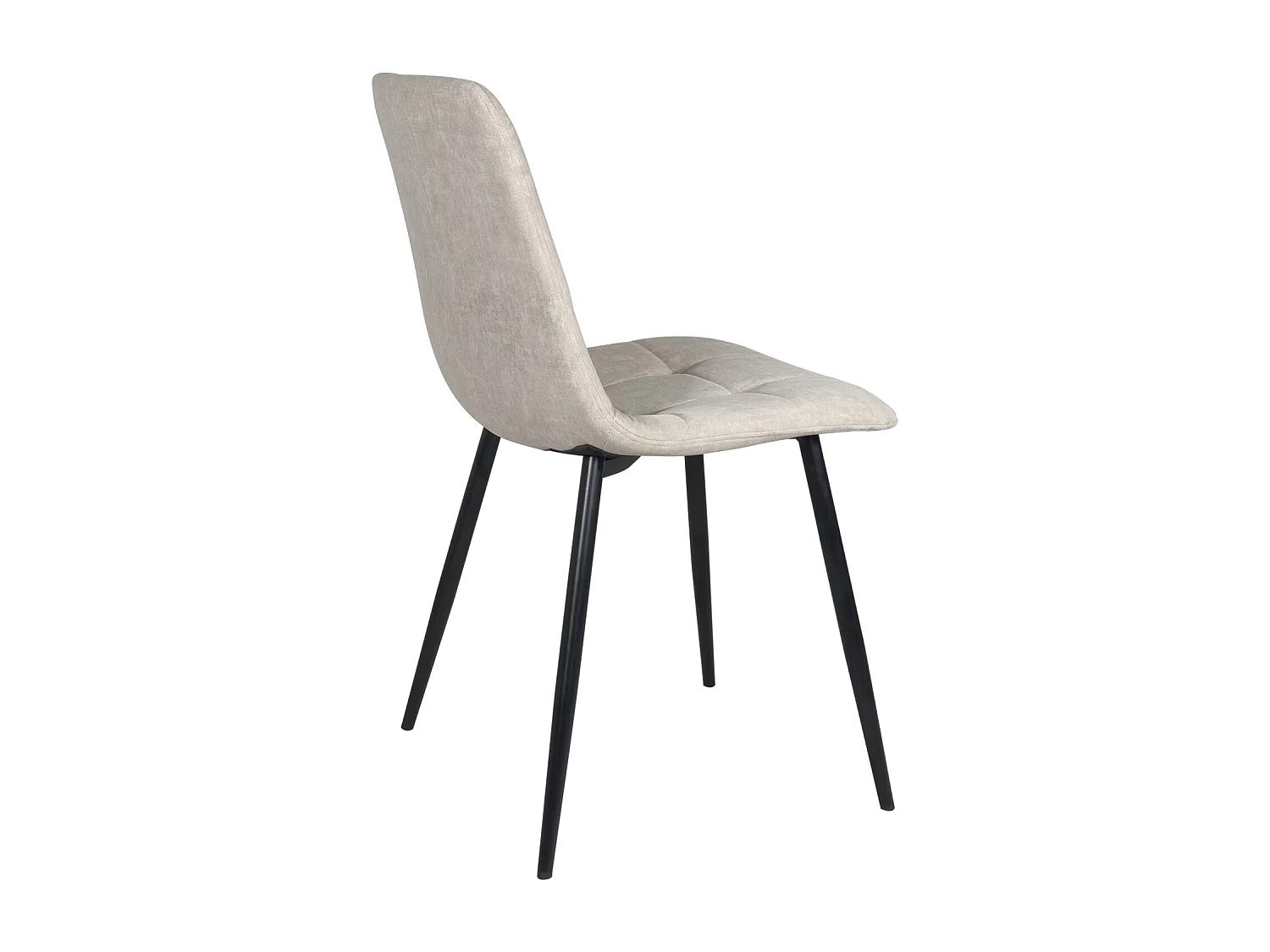 Lot 4 chaises salle à manger design siège textile matelassé rembourré pieds métal noir DILA (Beige)