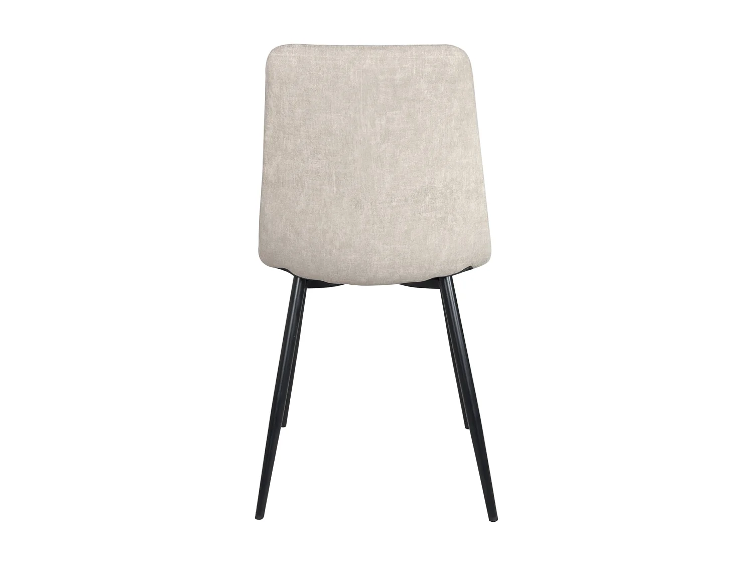 Lot 4 chaises salle à manger design siège textile matelassé rembourré pieds métal noir DILA (Beige)