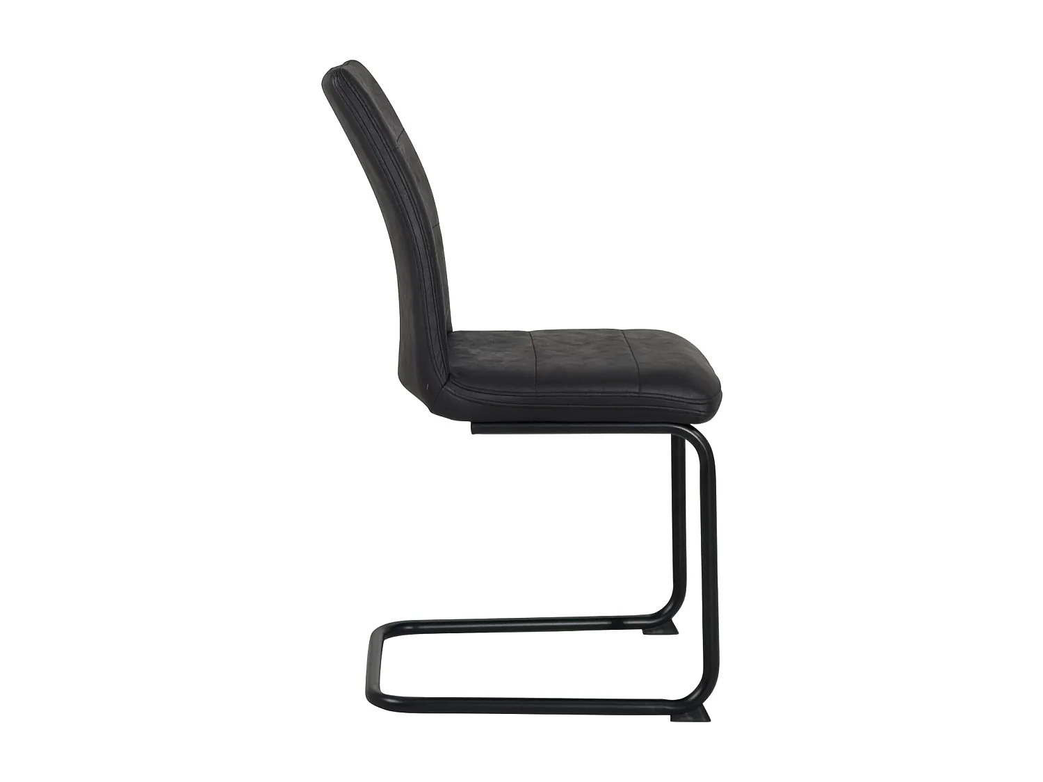 Juego de 2 sillas retro vintage de salón o comedor, acolchadas, patas de metal SIAM (negro)