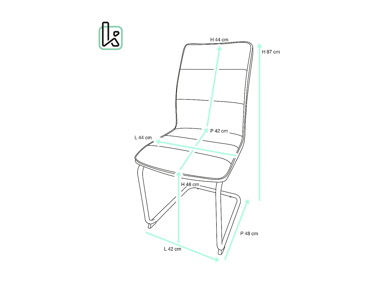 Juego de 2 sillas retro vintage de salón o comedor, acolchadas, patas de metal SIAM (negro)