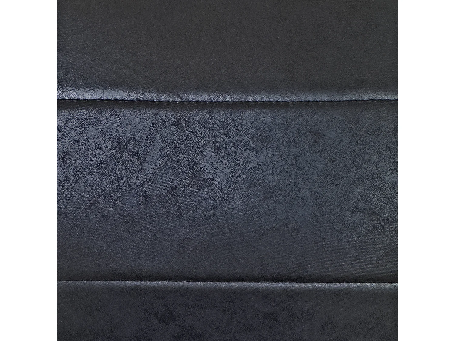 Lot de 2 chaises de salle à manger SIAM en tissu effet cuir vieilli noir, piètement cantilever métal noir