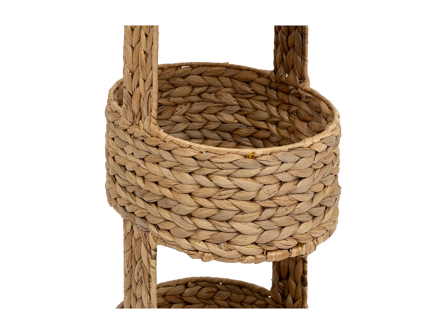 Panier étagère 3 compartiments en Métal et Jacinthe tressée  H 90 cm