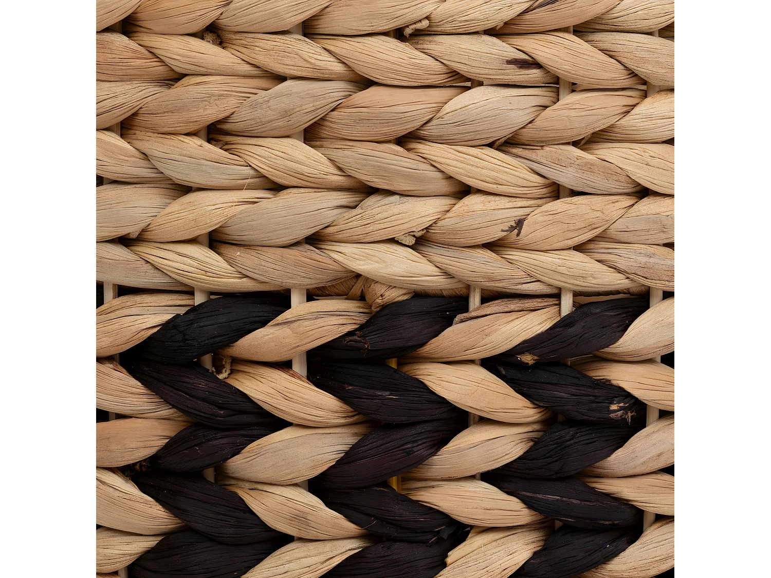 Lot de 3 Paniers de rangement Beige et Noir D 35 D 30 et D 26 cm