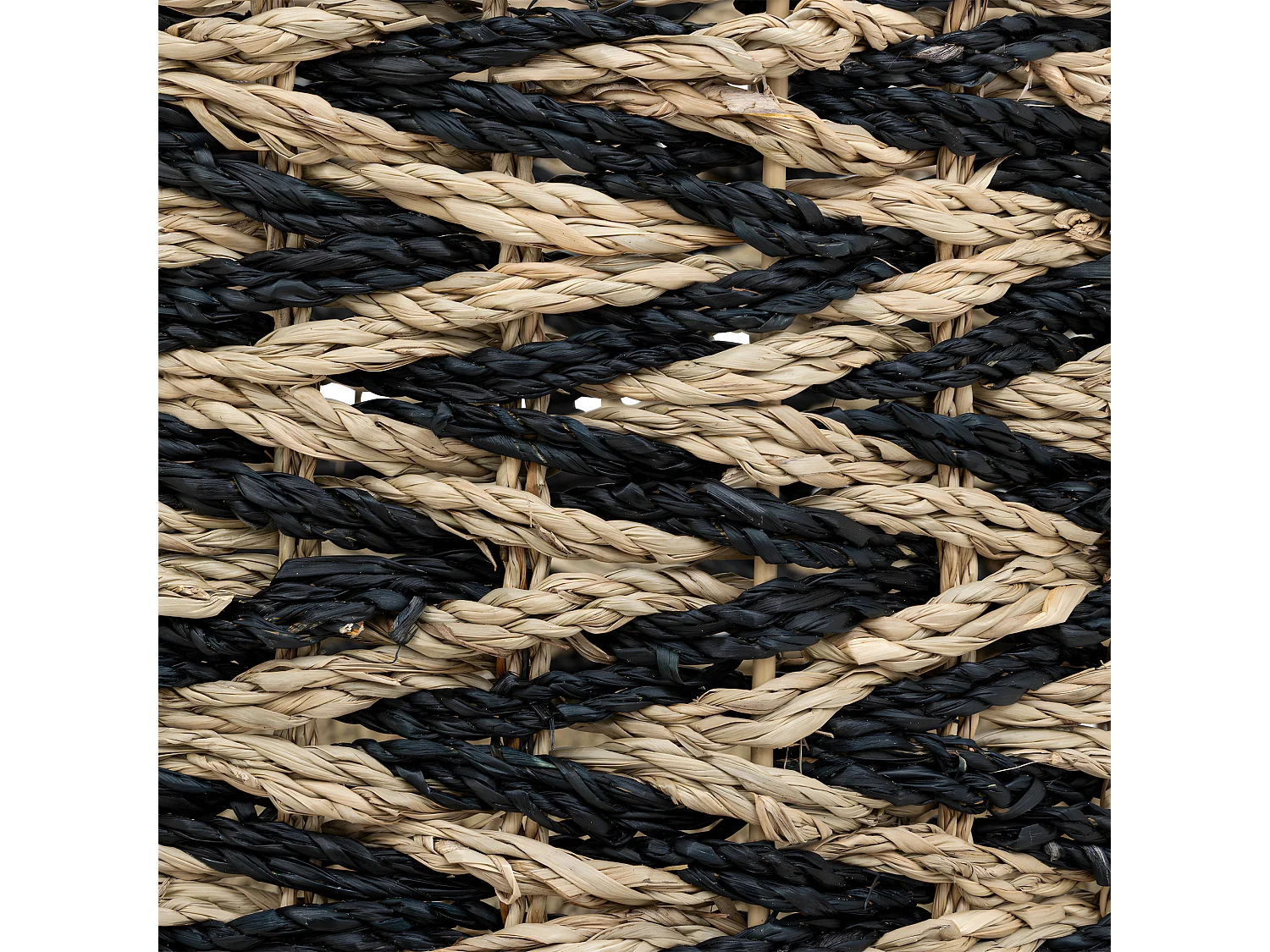 Lot de 3 Paniers de rangement Beige et Noir D 38 D 30 et D 24 cm