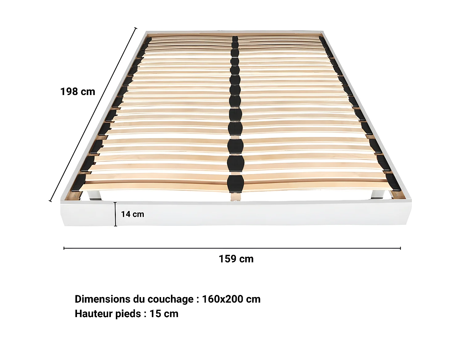 Sommier sur pied SOMKIT 160x200 / Blanc