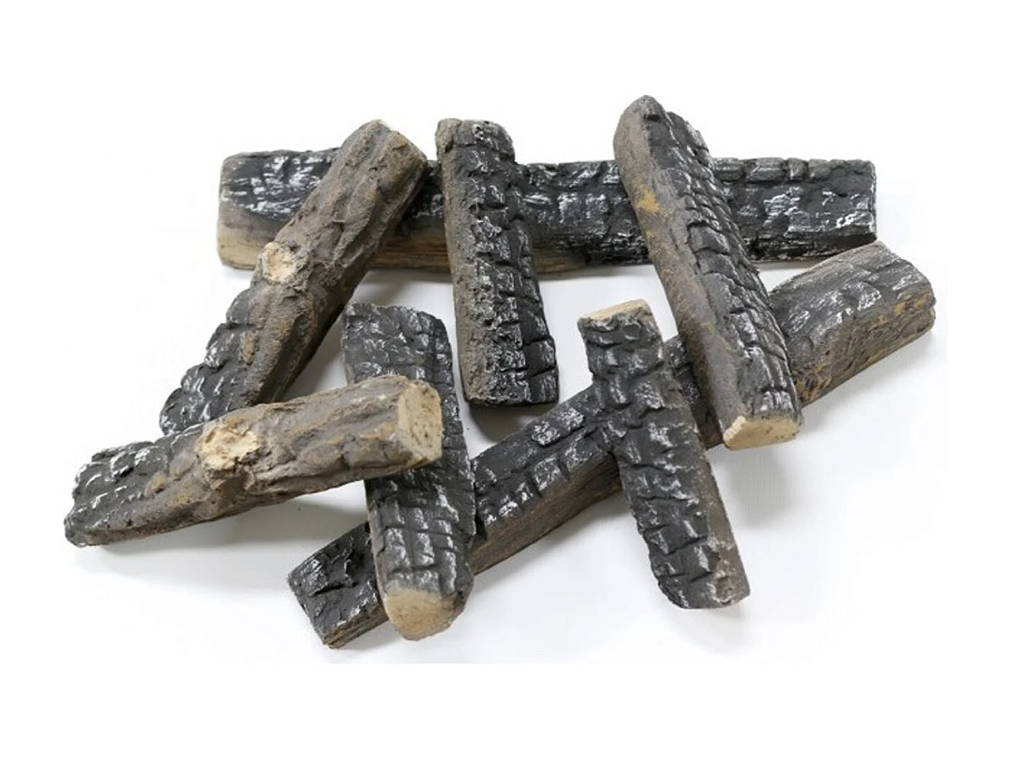 Bûches décoratives en fibre céramique pour cheminées à l'éthanol. 8 pièces