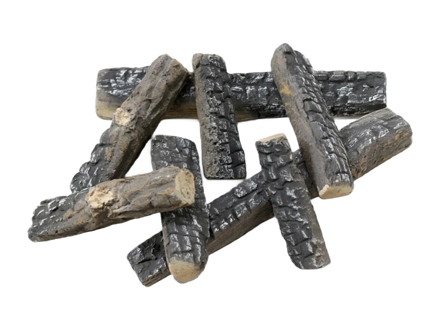 Bûches décoratives en fibre céramique pour cheminées à l'éthanol. 8 pièces